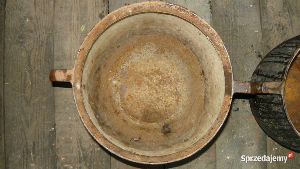 Stary żeliwny garnek żeliwny sagan garnki żeliwn