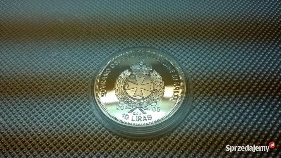 moneta 10 liras 2005 Jan Paweł II Soli Deo Warszawa