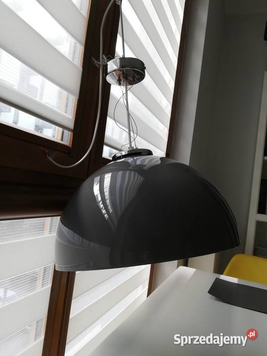 Lampa szara metalowa z połyskiem wisząca trzy mazowieckie