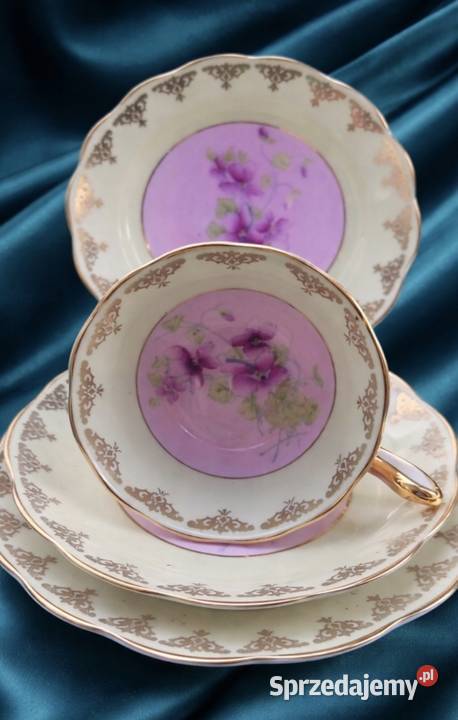 ROYAL ALBERT Sweet Violets kolekcjonerskie Trio Pabianice sprzedam
