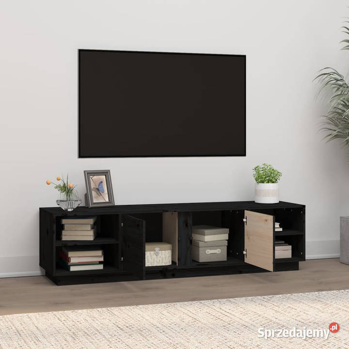 Szafka pod TV czarna 156x40x40 lite drewno RTV Warszawa sprzedam