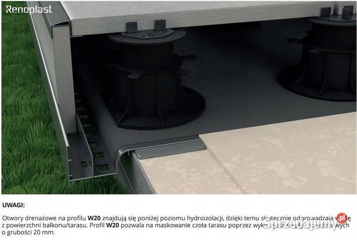 Profil na balkon taras wentylowany Renoplast W20 Akcesoria do izolacji mazowieckie Warszawa