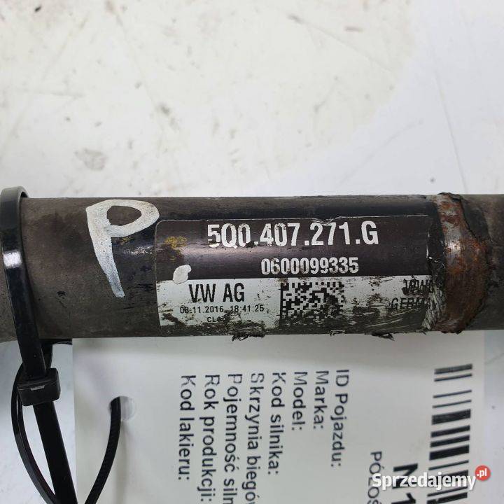 PÓŁOŚ PRAWA PRZÓD SEAT LEON III 5Q0407271G osobowe Lipno