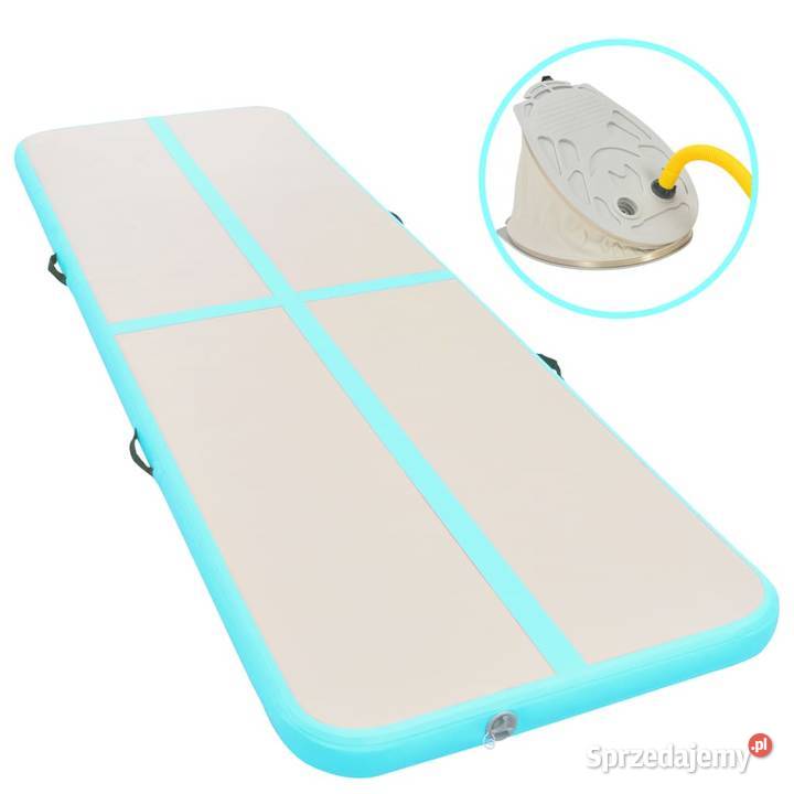 vidaXL Mata gimnastyczna z pompką, 400x100x10 cm, PVC, zielona (SKU:91917)