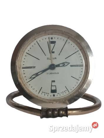 Zabytkowy budzik SLAVA ZSRR radziecki zegar