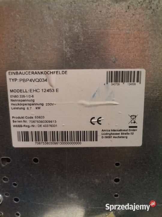 Płyty kuchenne indukcyjne Bosh Amica Siemens lubuskie Skwierzyna sprzedam