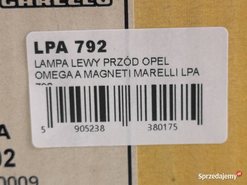 LAMPA LEWY PRZÓD OPEL OMEGA A 19861994 MAGNETI osobowe Motoryzacja