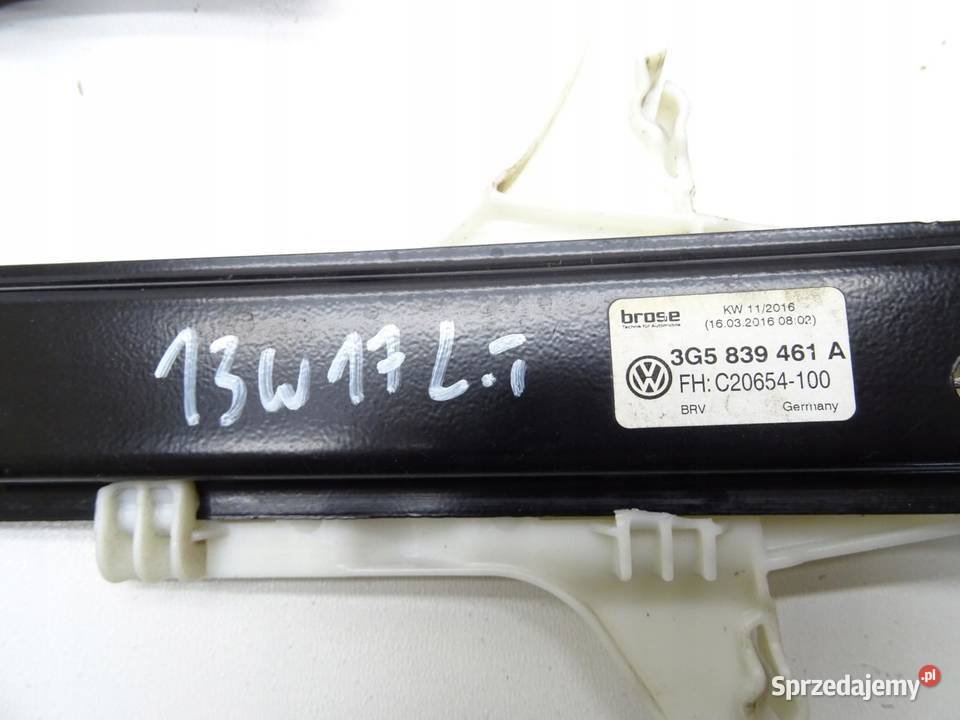MECHANIZM SZYB LEWY TYŁ TYLNY 3G5839461A VW Mechanizmy opuszczania szyb