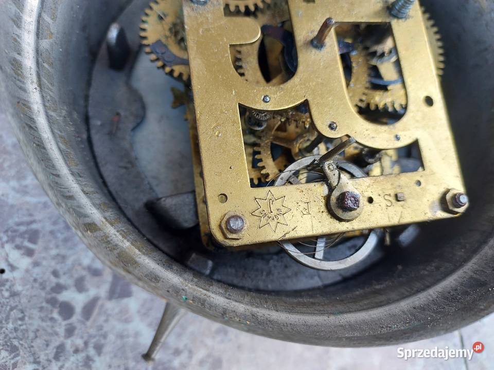91 Stary metalowy zegar budzik Junghans Antyki Tczew