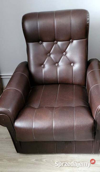 Dwa fotele skóropodobne 75cm Fotele Lublin
