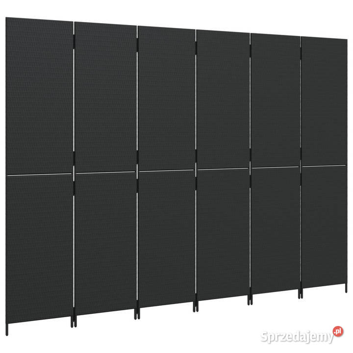 Parawan 6panelowy czarny polirattan WM365368 mazowieckie Warszawa sprzedam