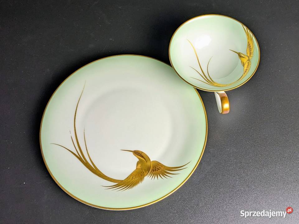Ręcznie Malowane Duo Heinrich Bavaria Porcelana i szkło