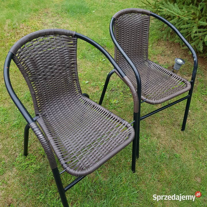 Dwa krzesła ogrodowe balkonowe ratanowe okazja Lublin