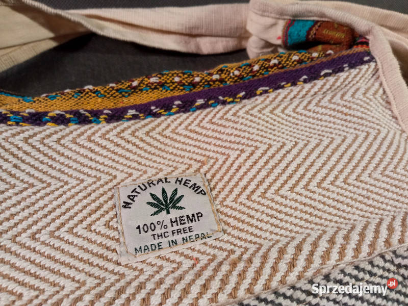 Ekologiczna torba na ramię z konopi Nepal