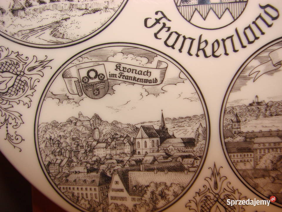 Piękna Frankonia porcelanowy talerz GVD Bavaria Pruszcz Gdański