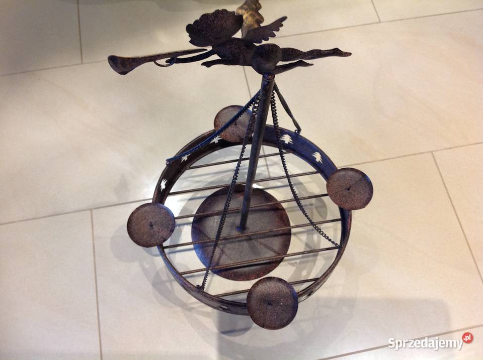 Świecznik Duży Metalowy na 4 świece Dekoracja Świeczniki lubuskie Nowa Sól