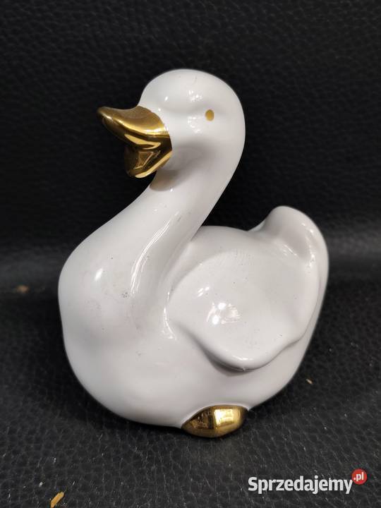 Ceramiczna Figurka Kaczka ze Złotym Dziobem Poddębice sprzedam