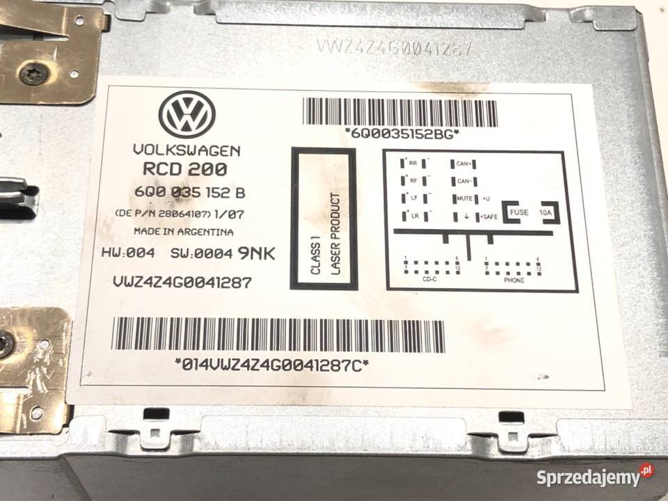 RADIO VW POLO IV 9N 6Q0035152B 0114 ODTWARZACZ osobowe