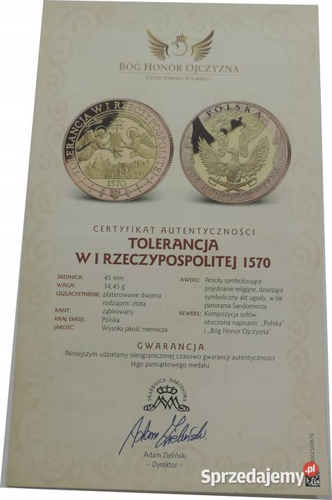 NUMIZMAT BÓG HONOR OJCZYZNA K246 Warszawa sprzedam