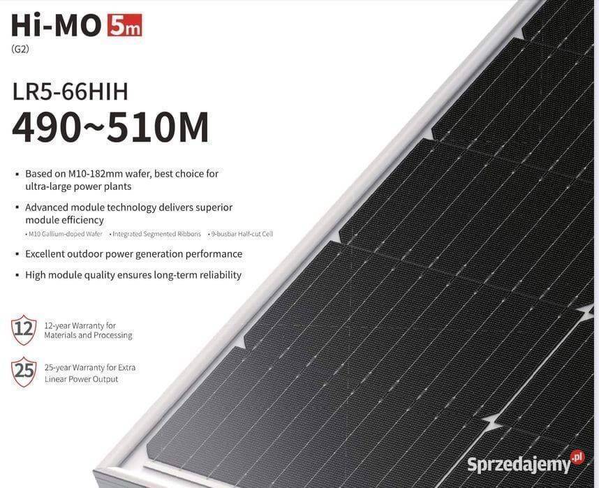 Panel fotowoltaiczny LONGI 500W SILVER MONO sprzedam