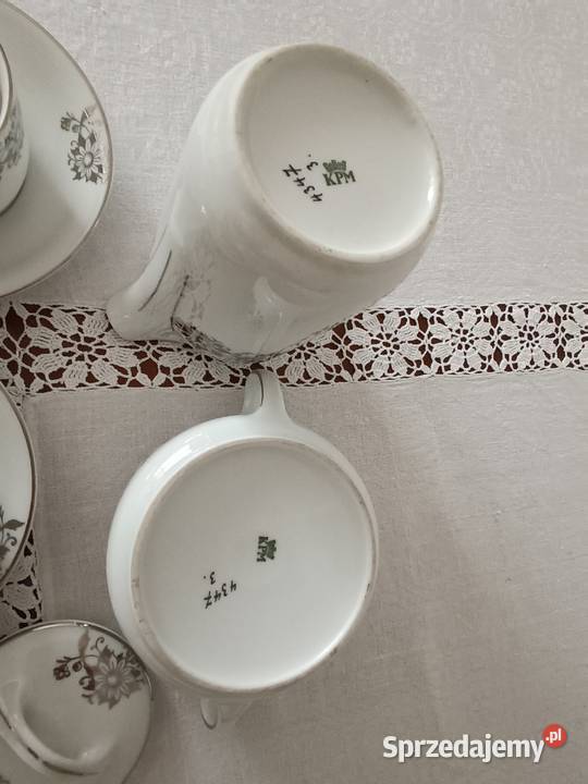 Porcelana KPM filiżanki mlecznik cukiernica Gorlice sprzedam