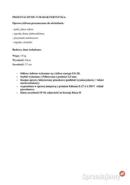 Lampa G I 1xGłowica H 3000mm Gołdap