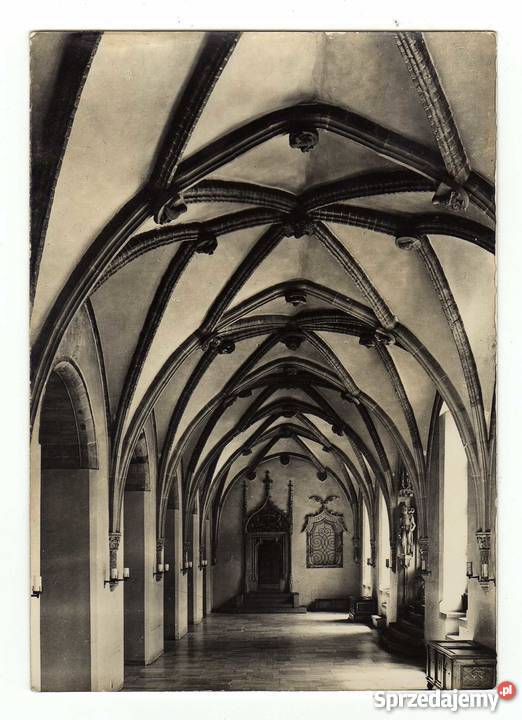 WROCŁAW WNĘTRZE RATUSZA POCZTÓWKA CZARNO BIAŁA Pocztówki i karty telefoniczne Krynki