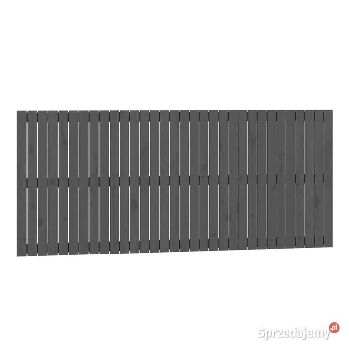 Wezgłowie łóżka szare 204x3x90 lite drewno