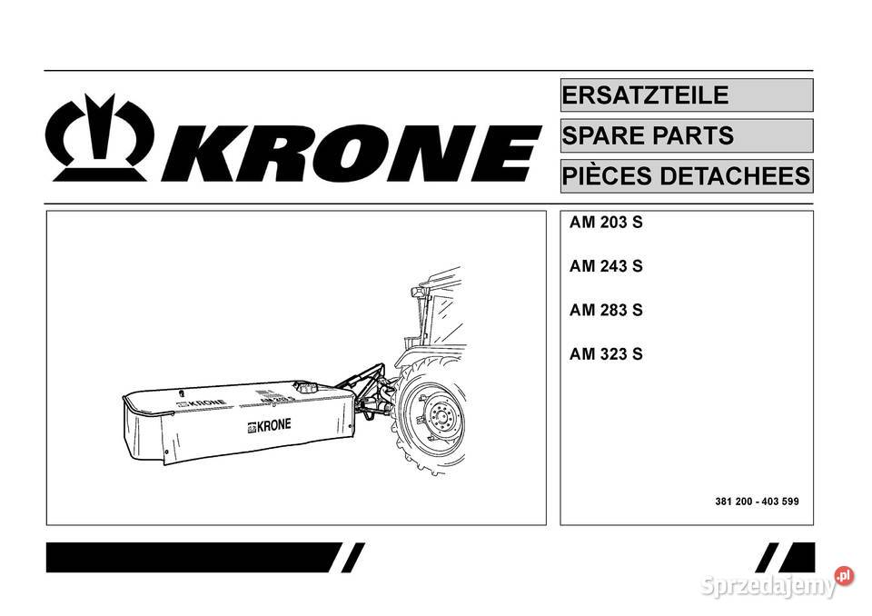 Krone AM203S AM243S AM283S AM322S katalog części wielkopolskie Szamotuły sprzedam