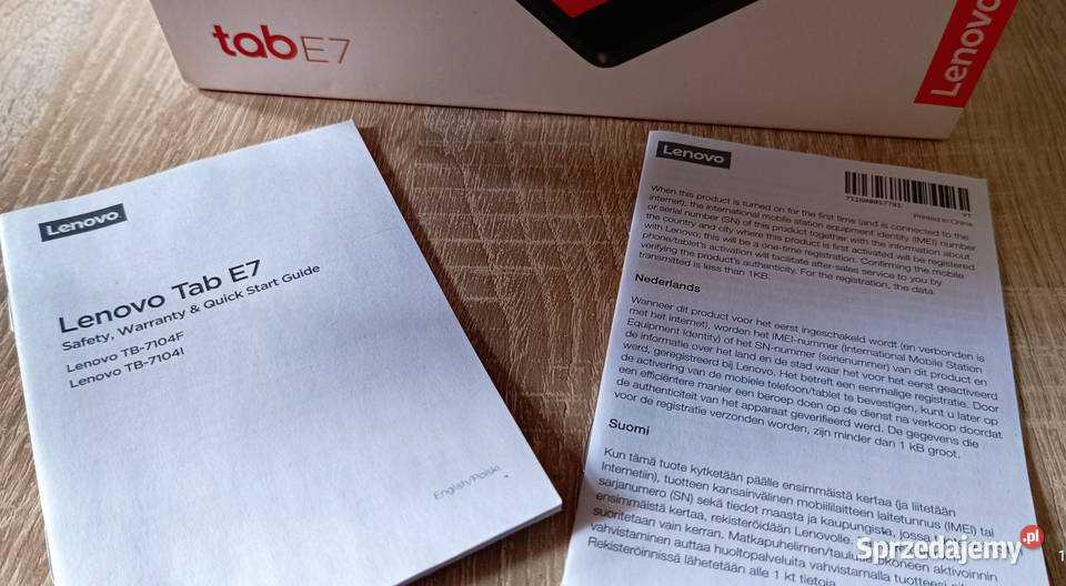 Tablet Lenovo Tab E7 TB7104F z folią ochronną na Przekątna ekranu 7