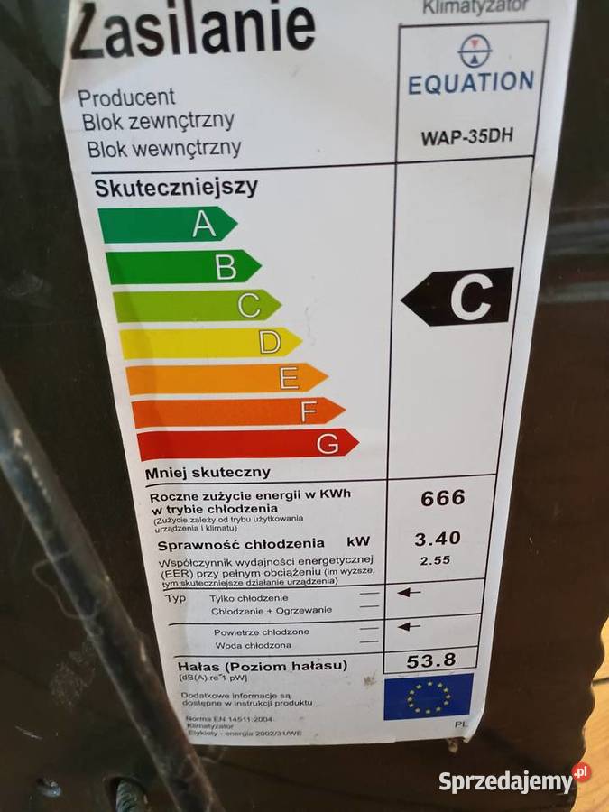 Klimatyzator przenośny WAP35DH Pozostałe Pozostałe Czempiń sprzedam