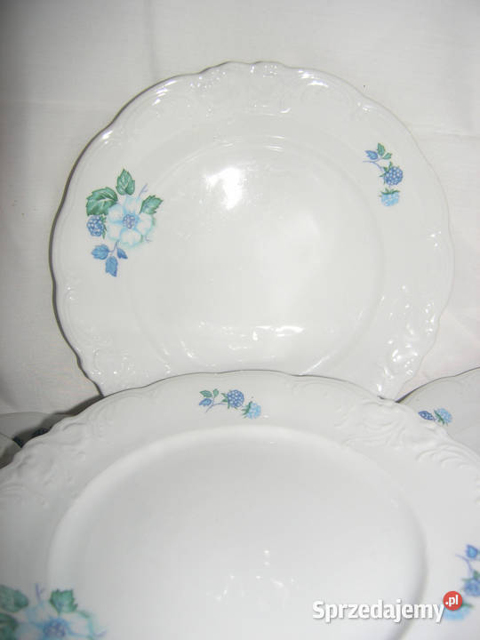 talerze płytkie vintage Wawel kmplet 6 sztukD Bartków