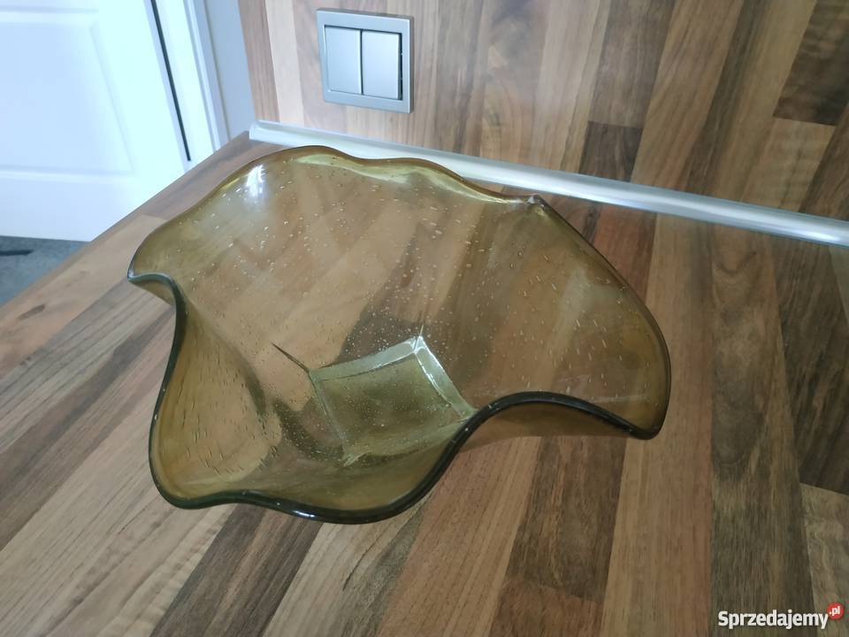 Szklane naczynie misa patera zgniła zieleń sprzedam