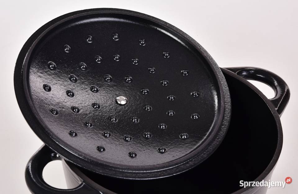 25L żeliwny garnek z samopodlewającą pokrywką sprzedam