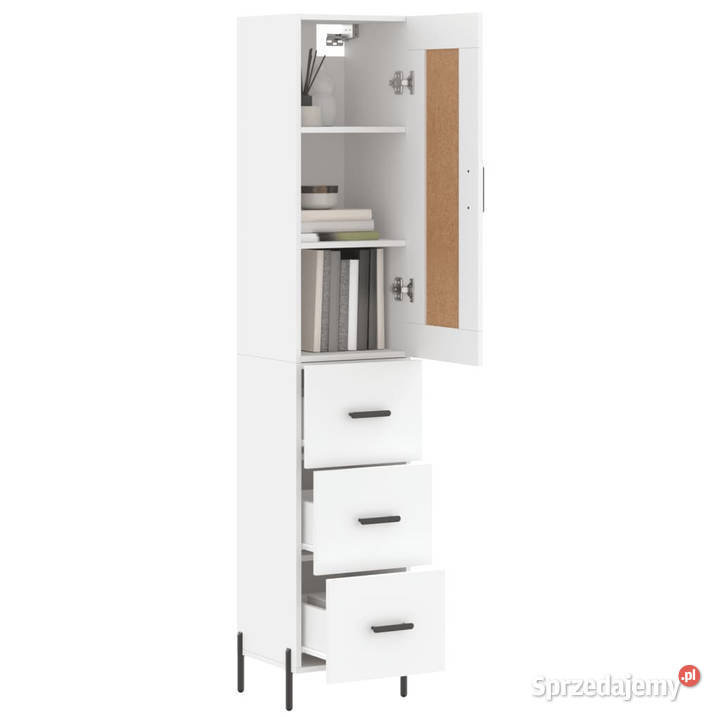 Wysoka szafka biała 345x34x180 materiał mazowieckie Warszawa sprzedam