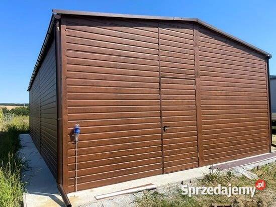 Garaż blaszany 12x6 drewnopodobny Jodłownik