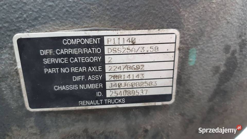 MOST TYLNY TYŁ 1243 RENAULT MIDLUM D 280 E6 2016 Lipno sprzedam