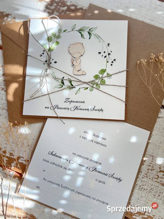 Zaproszenia na komunie dziewczynki ręcznie Pozostałe Gdańsk