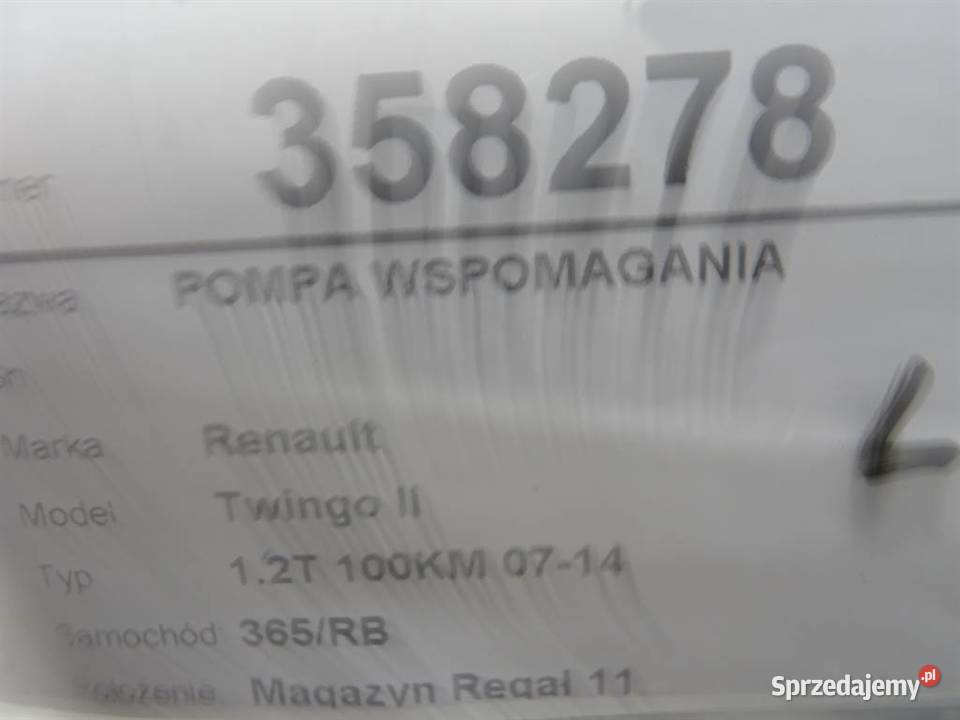 POMPA WSPOMAGANIA RENAULT TWINGO II 8200867106