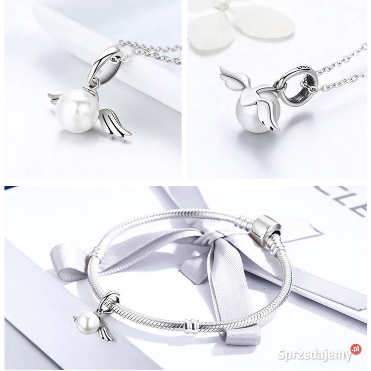 Pandora Charm zawieszka skrzydła anioł perła Warszawa