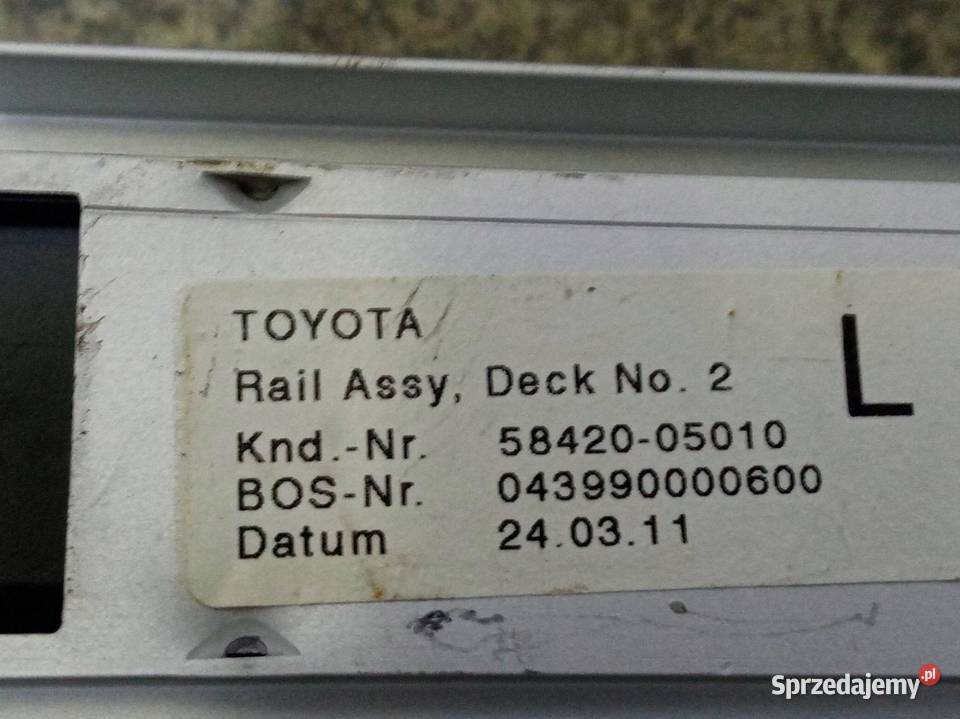 OSŁONA SZYNA PROWADNICA BAGAŻNIKA KPL KOMBI T27