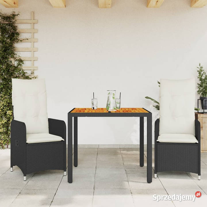 3cz zestaw ogrodowych mebli bistro z poduszkami Warszawa