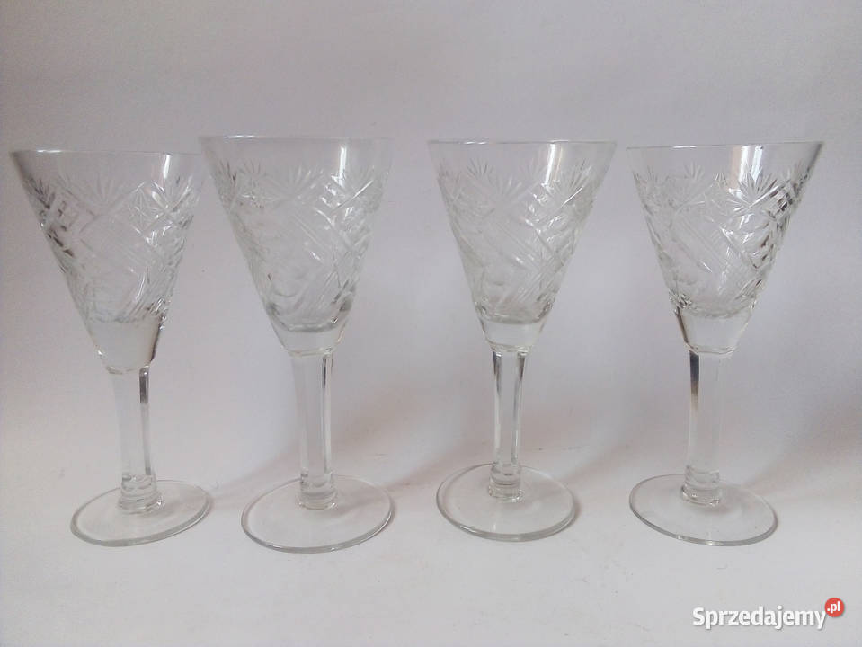 4 kryształowe kieliszki vintage PRL sprzedam