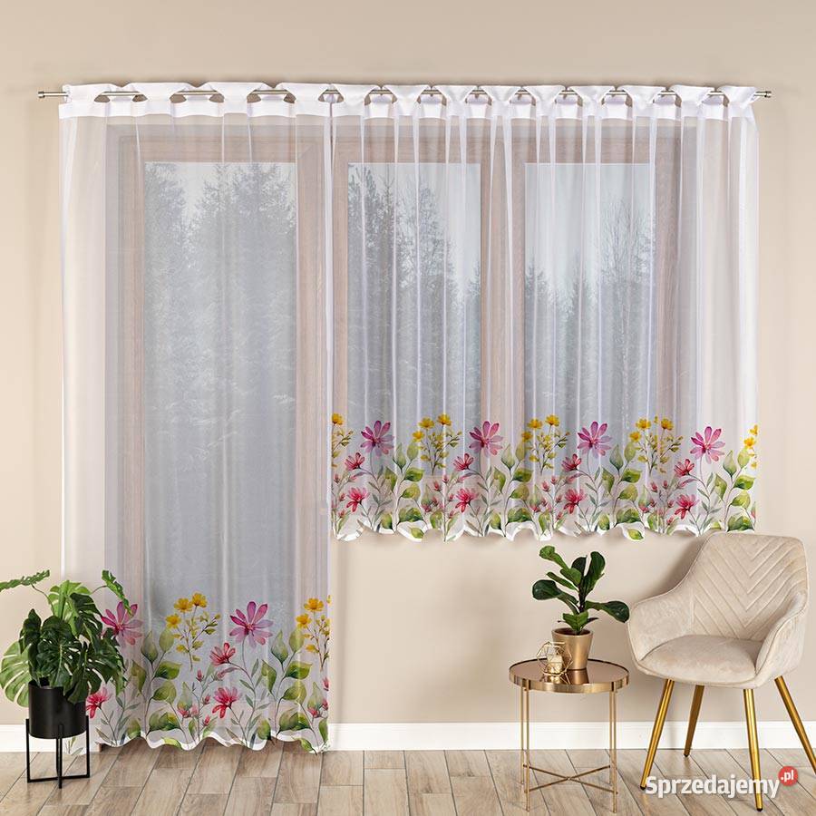 Nowy komplet na balkon firany na okno balkonowe żakard Szczecin