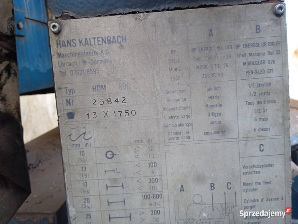 Piła tarczowa HANS KALTENBACH HDM 800 opolskie Świercze sprzedam