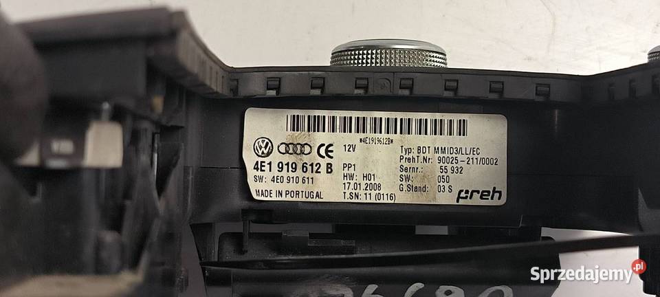 PANEL MMI AUDI S8 D3 4E1919612B A8 Pozostałe Lipno