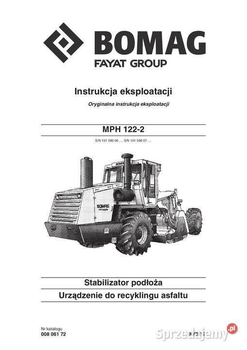 Stabilizator podłoża BOMAG MPH1222 DTR Kraków