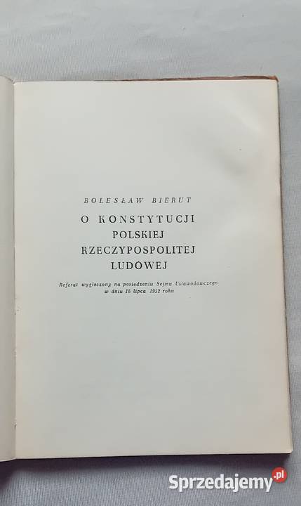 Bierut O Konstytucji Polskiej Rzeczypospolitej