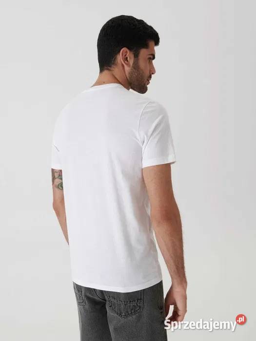 biały tshirt męski z napisem Sinsay Rozmiar M Olkusz
