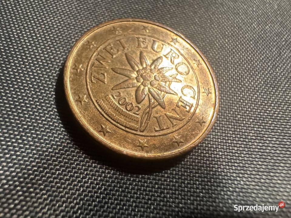 Austriacka moneta 2 eurocenty 2002r Starogard Gdański